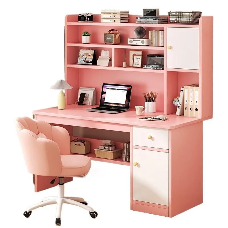 Bookshelf bookcase integrated computer desk student home desk book junior high school student learning to write