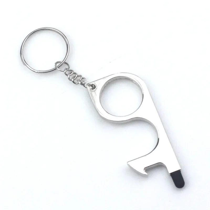 Multifunctional Hand Tool Edc metal Keychain Door Opener No Touch Hygiene Hand Key