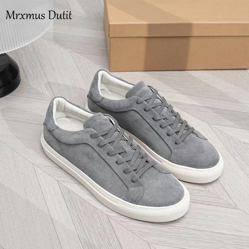 Mrxmus Dutit Men Shoes 2023 summer New Fashion Leather Casual Men\'s Sneakers Solid Color Simple Versatile White Shoes Male