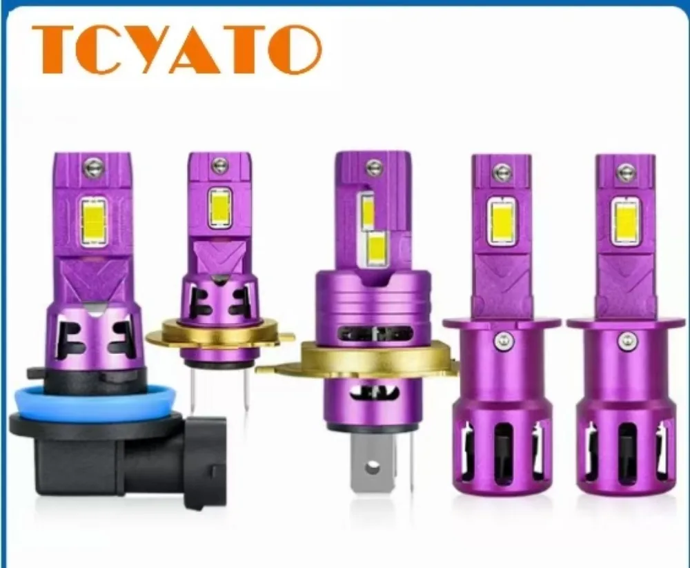 

TCYATO 2 Lampu Depan leds V4 2PCS plug-and-play 65W high and low beam H1/H4/H7/H11/9005/9006