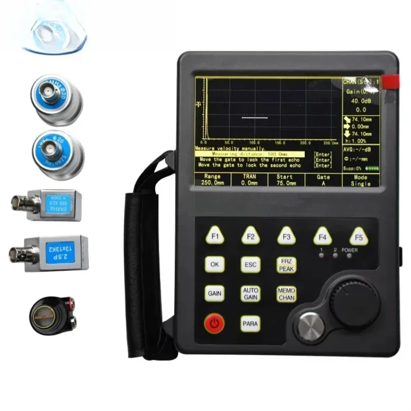 Portable full digital ultrasonic flaw detector with large range electronic power supply