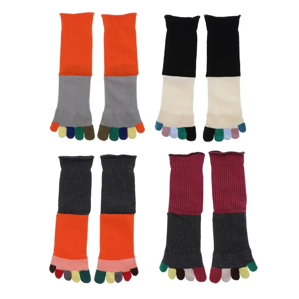 

Soft Breathable Five Fingers Socks Cotton Elastic Warm Striped Toe Casual Ankle Socks for Accessories and Socks