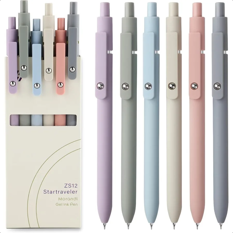

Gel Pens 6Pcs 0.5mm Fine Point Smooth Writing Black Gel Ink Pens for Journaling Note Taking Cute Aesthetic Office School plies