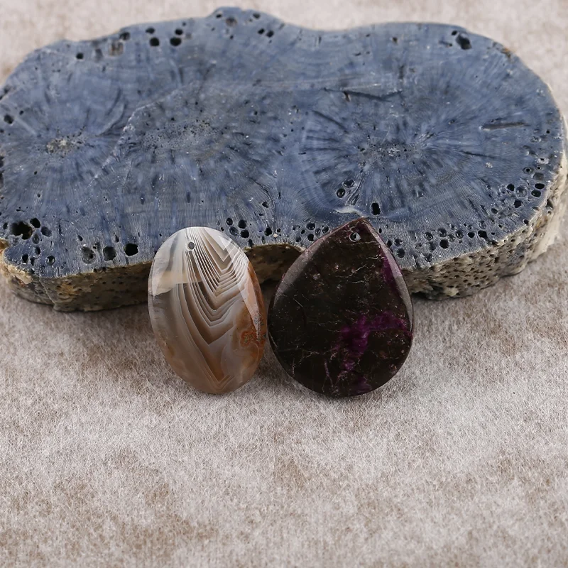 B&F Charoite＆Blue Lace Agate Earring Beads for Jewelry Making Handmade Natural stones beads, Stones for jewelry Making Supplies