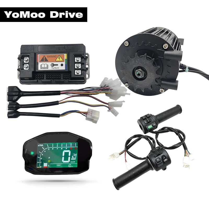 

QS90 1000W 72V 55KPH PMSM Mid Drive Motor with VOTOL EM50-4 Controller, DKD Display T08 Throttle For Electric Scooter