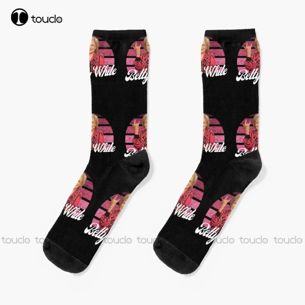 Betty-White - Rip Betty-White Calcetines Calcetines de fútbol Mujeres Unisex Adulto Adolescente Calcetines juveniles 360 °   Calcetín divertido de regalo personalizado con impresión digital