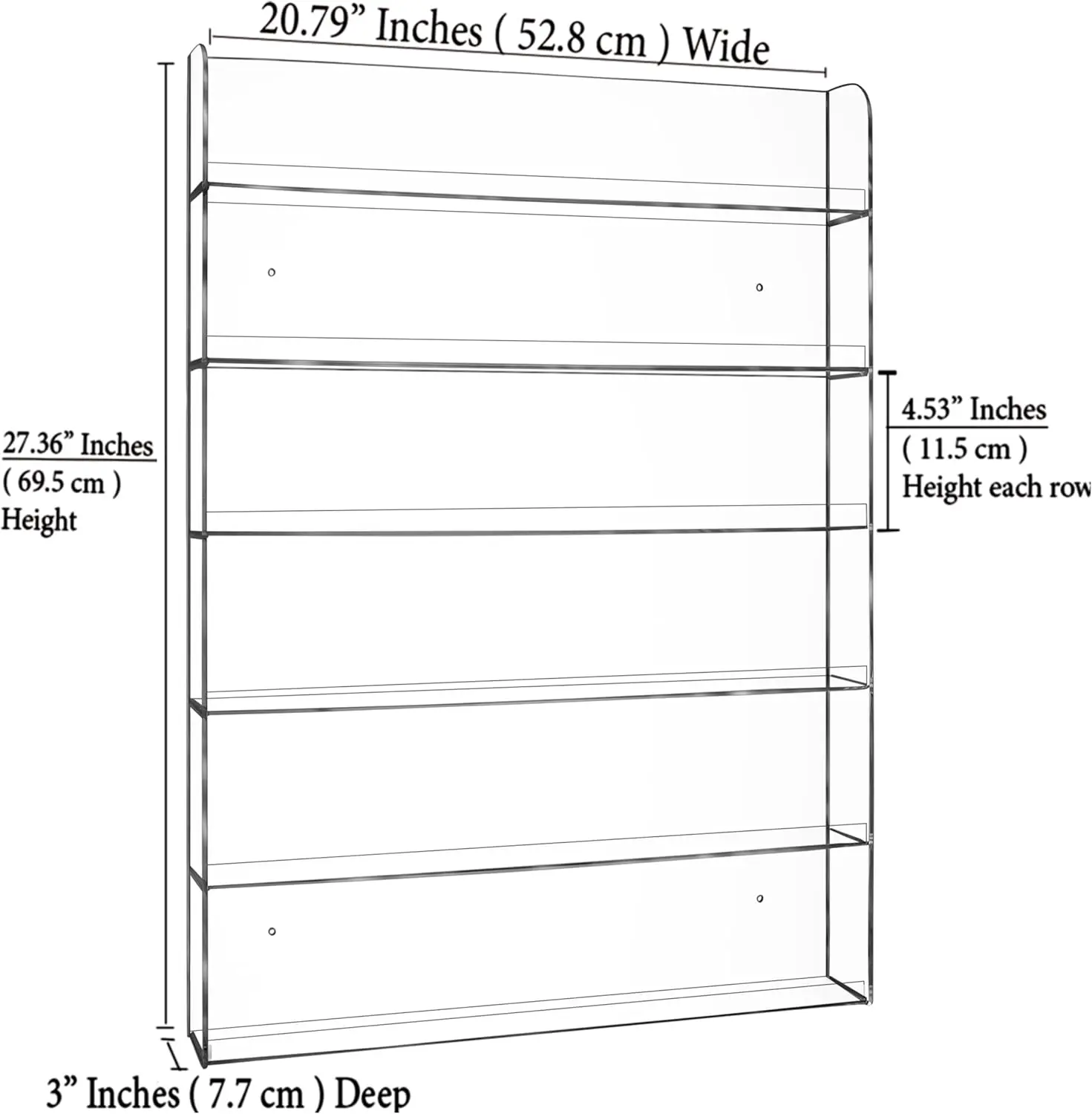 ชั้นวางยาทาเล็บอะคริลิคใส 6 ชั้น จุขวดได้ 180 ขวด ใช้จัดเก็บน้ำมันหอมระเหยและผงจุ่ม