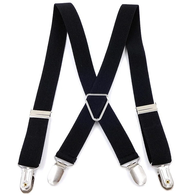 2.5 X110cm Elastic Polyester Suspenders Men 4 Clips Vintage Men\'s Women Suspender Trousers Wedding Suspension For Skirts