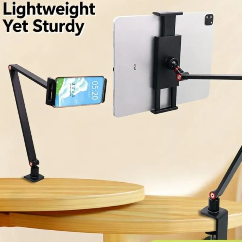 360° Adjustable Tablet Phone Stand Rotatable Long Arm Metal Holder for iPad iPhone Xiaomi Huawei Samsung 4-11 Inch New 2026