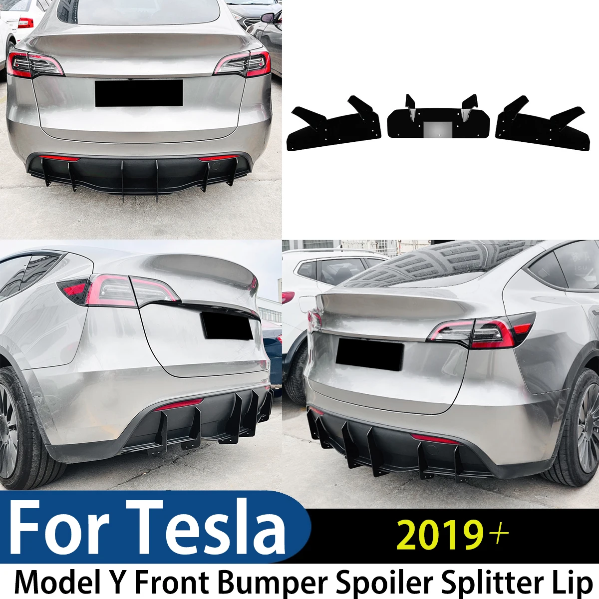 

Задний бампер автомобиля для Tesla Model Y 2019 + диффузор, спойлер, сплиттер, протектор, тюнинг, комплект кузова, украшение, модификация, внешний вид