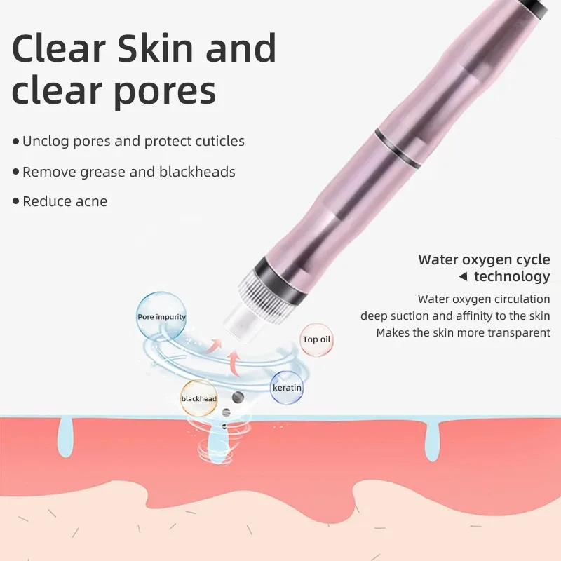 2024 Small Bubble Cleansing Machine Blackhead Removal Water Spray Hydro Jet Face Pores Vacuum Suction Acne Cleaner Beauty Device