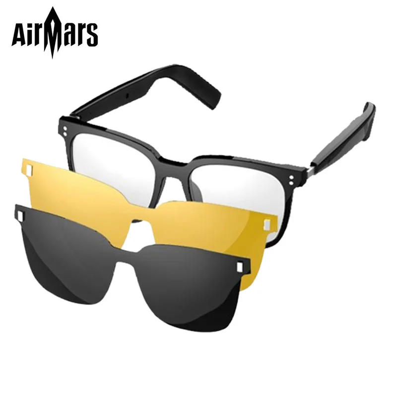 

Airmars SG19 Pro Smart Sunglasses Bluetooth 5.4 Headset With 2 Magnetic Clip On Sunglasses Polarized Lens Night Driving