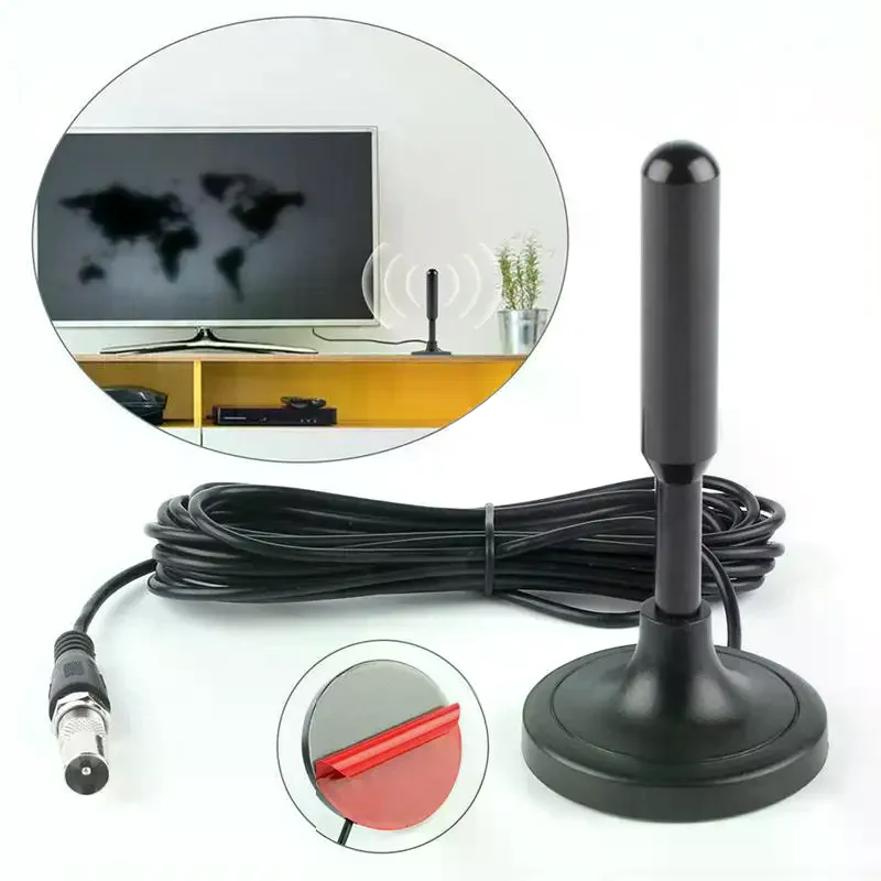 

1Pcs Long Range Signal Receiver Amplifier Antenna For Digital TV Indoor Signal Amplifier 720P 1080P Antenna With Adapter