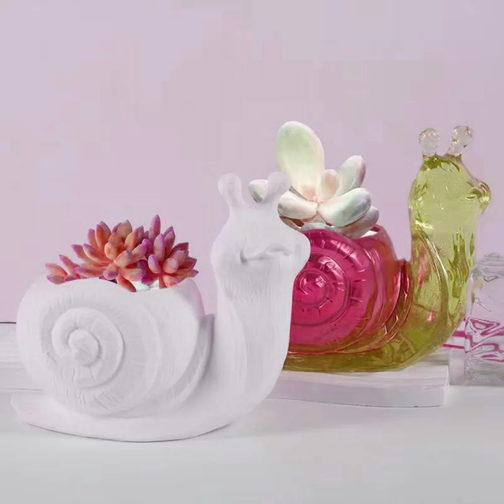 

Geometric Design Snail Flower Pot Mold Animal Shape Silicone Storage Box Mold Non-Stick Epoxy Clay Mold Soap Cake Making