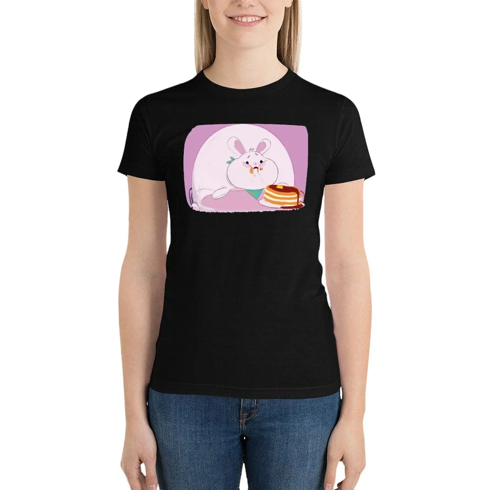 Pancake Bunny T-Shirt tops summer clothes graphics Women clothing