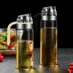 Leak-proof Glass Oil Bottle Automatic Opening And Closing Oil Tank Meterable Kitchen Gravity Oil Sauce Vinegar Seasoning Bottle