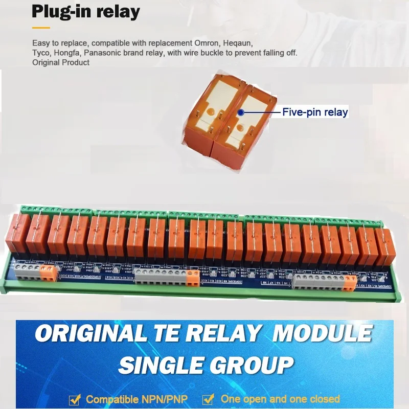 Factory Chingjun 20-Channel SPDT Taike Relay Module Inputs Compatible NPN/PNP 1NO 1NC 12A 250VAC 24VDC Relays for CNC Machine