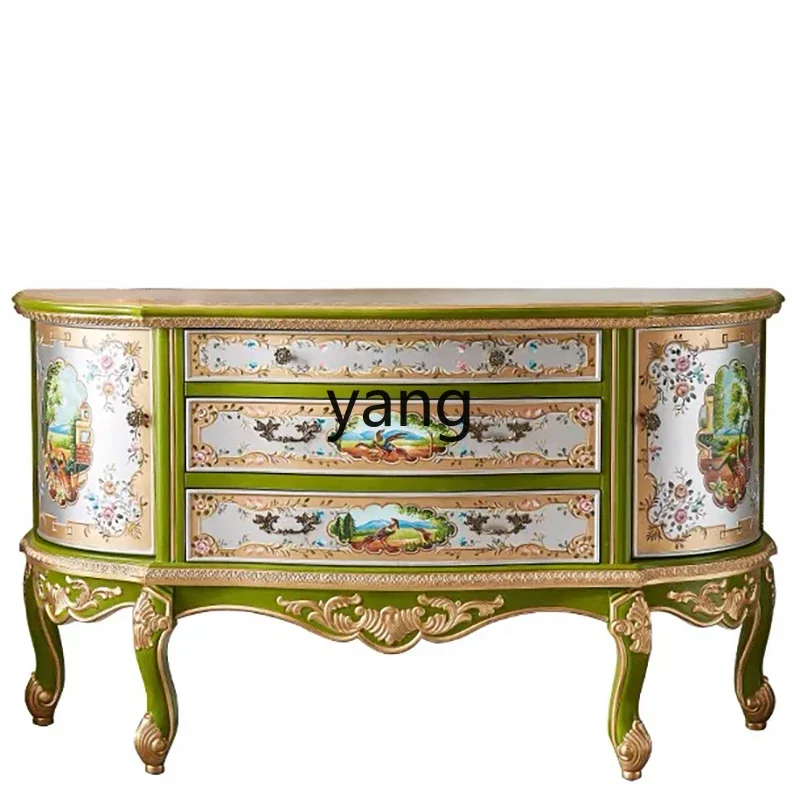 

XYY home entrance cabinet retro painted living room semicircular shape foyer decorative cabinet