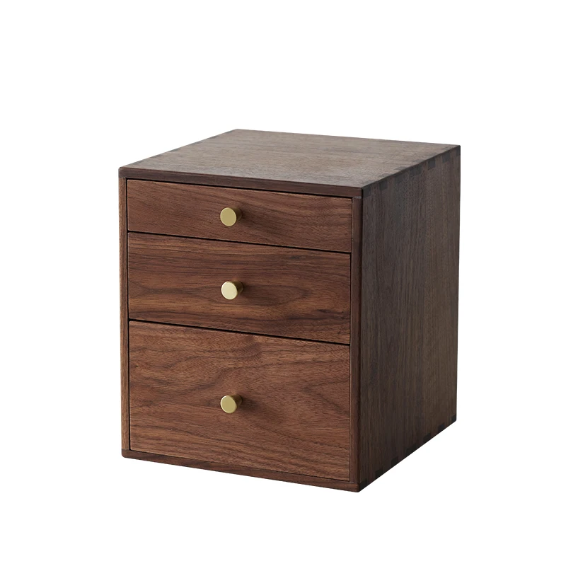 

Black walnut solid wood desktop multi-layer storage box drawer wooden jewelry box tea office sundries