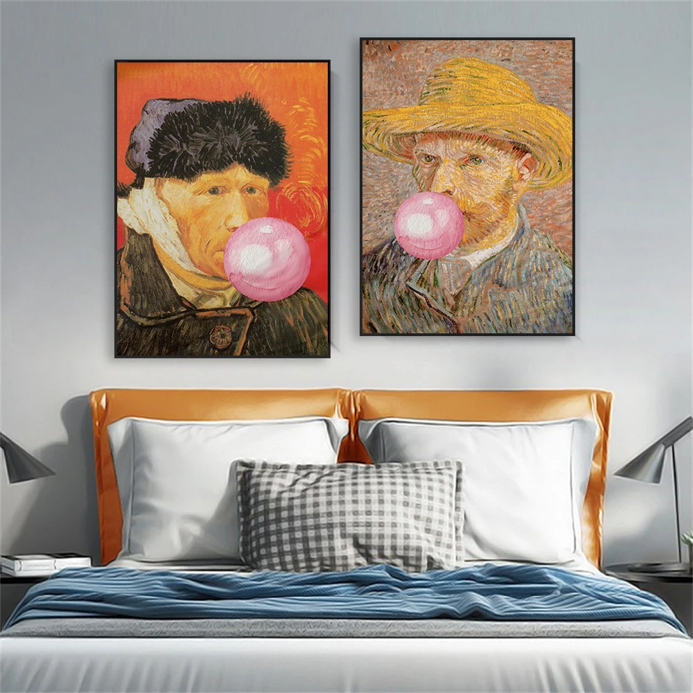 Van Gogh Oil Painting Wall Art Poster Funny Vintage Altered Abstract Print Classical Retro Canvas Painting Home Bedroom Decor