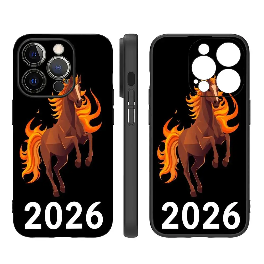 2026 الحصان جراب هاتف آيفون 17 الهواء 16 15 برو ماكس حافظة 14 11 12 13 Mini 15 Pro 14Plus XS 7 8 SE2 حافظة لينة #5