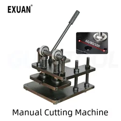 Manual Die Cutter Embossing Machine Leather Cutting Cold Drawn Steel With 260X120 MM Black Upper Platen  PVC Paper 1.5T pressure