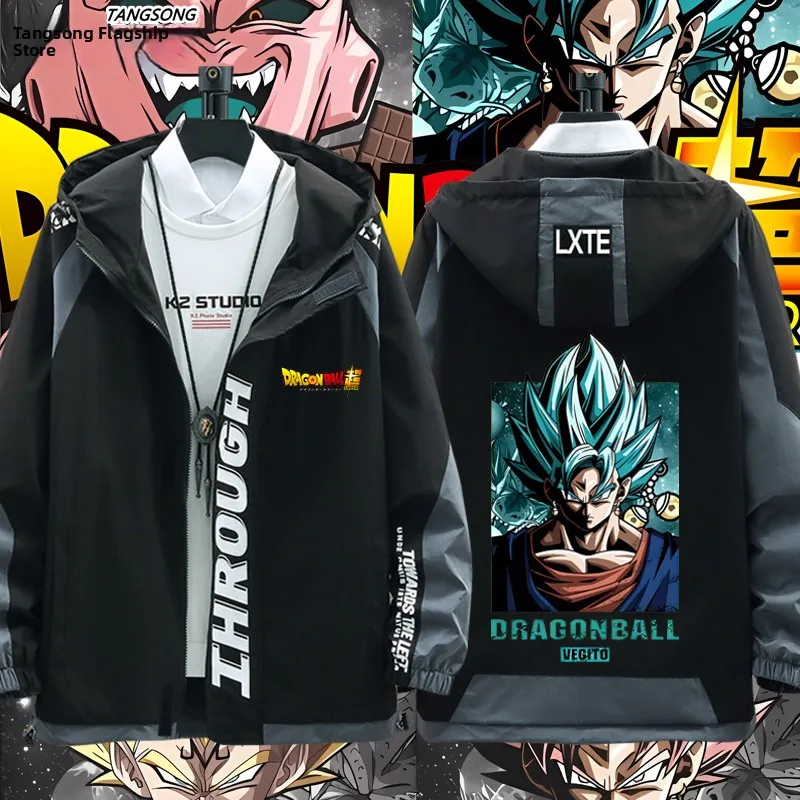 

Мужская универсальная толстовка-куртка с капюшоном в стиле аниме, из полиэстера, с длинными рукавами, на молнии, свободного кроя