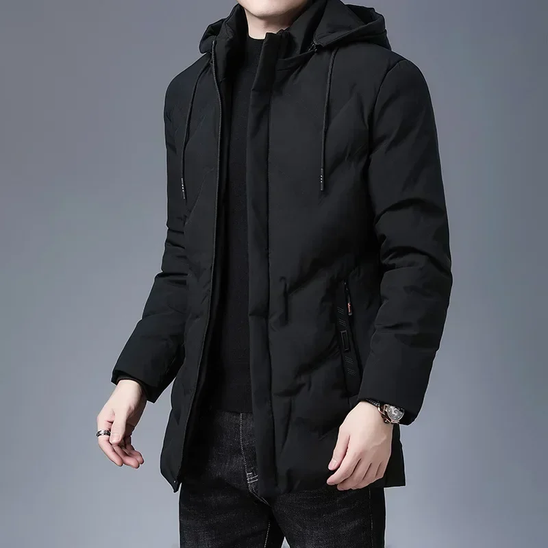 Men's Clothing Top Quality New Brand Hooded Casual Fashion Long Thicken Outwear Parkas Jackets Winter Windbreaker Coats
