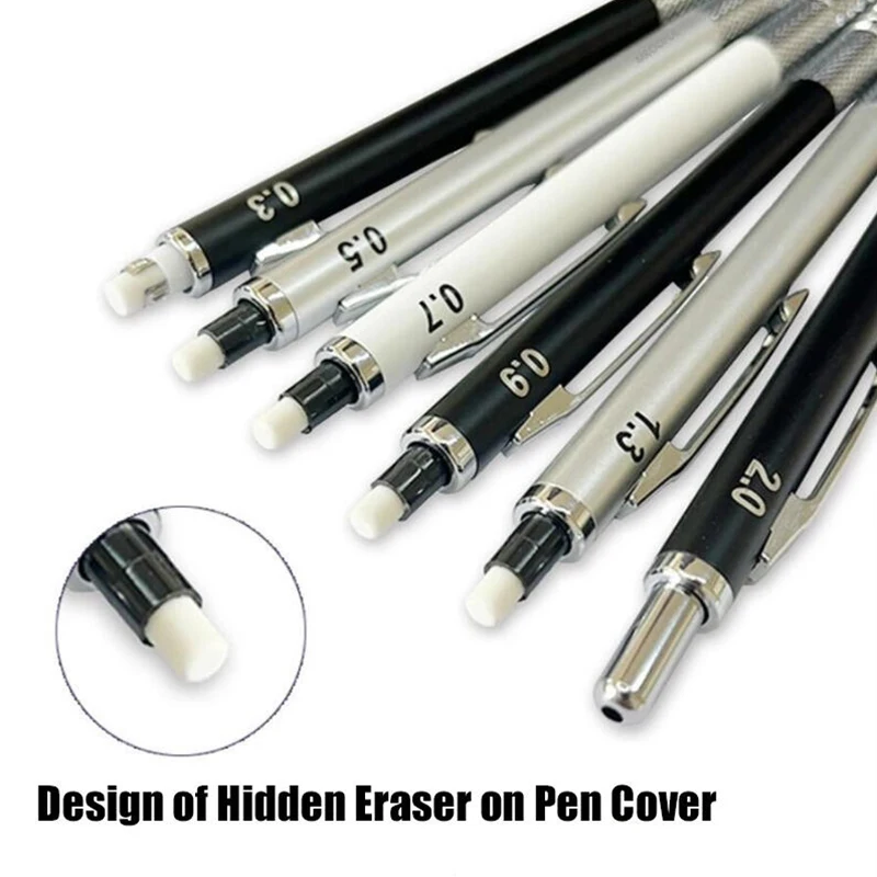 20 قطعة ممحاة صغيرة بذيل القلم الرصاص الميكانيكية، قلب قابل للاستبدال، لرسم المكاتب، والرسم، والتسليط الضوء على لوازم ملحقات الكتابة #4