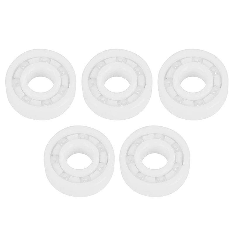 5 Pcs White 6000-2RS Full Ceramic Bearing Zro2 Ball Bearing Zirconia Oxide Bearing 10 X 26 X 8Mm