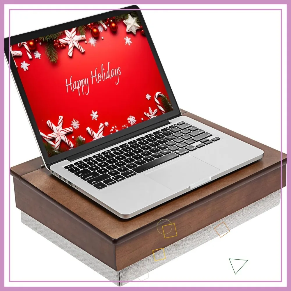 

Acacia Wood Lap Desk with Storage Compartments for Laptops and Tablets, Vintage Style