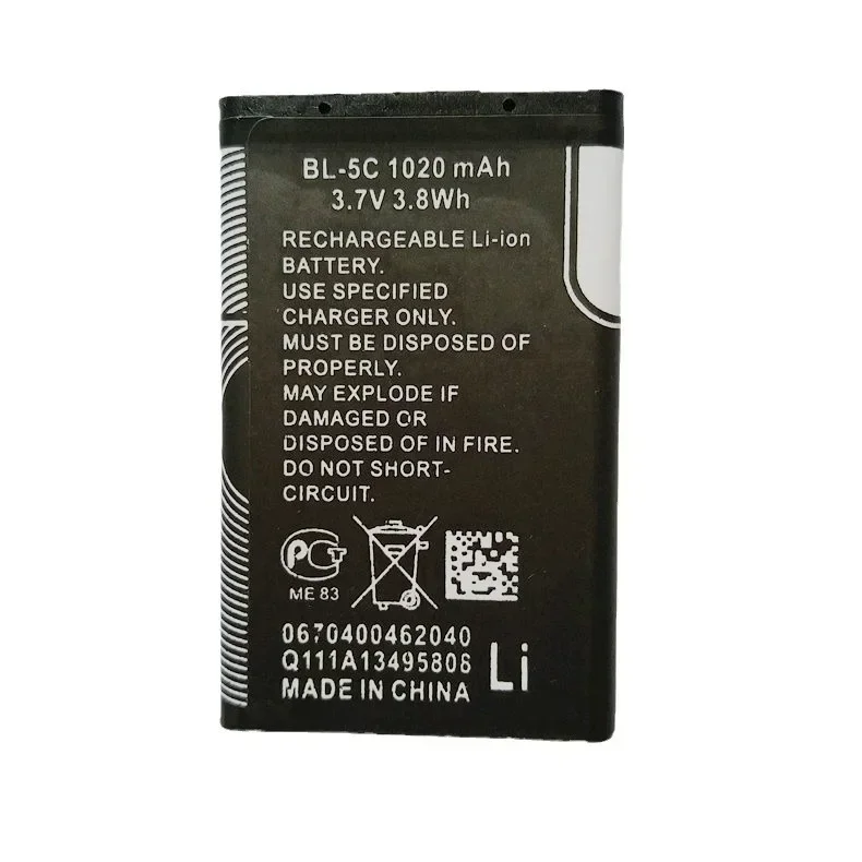 BL 5C بطارية 3.7 فولت بطاريات ليثيوم أيون قابلة للشحن BL5C 2450 مللي أمبير لنوكيا 2600 1100 1110 1112 2610 6230 6630 الهاتف المحمول BL-5C