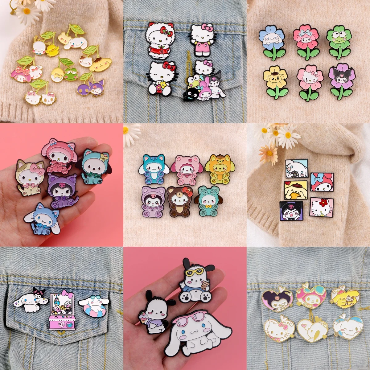 3-7 teile/satz Tier Serie Emaille Pin Cartoon Broschen Set Anstecknadeln Abzeichen auf Rucksack Kleidung Zubehör Freunde Geschenke