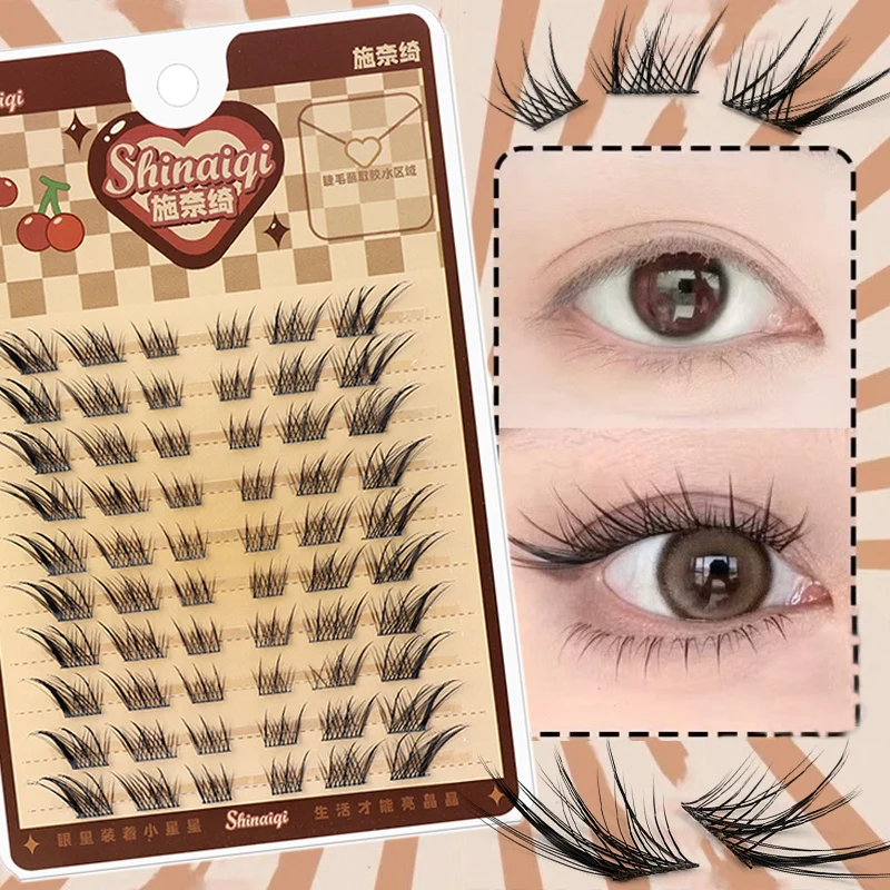 10 Rows Cluster Fox Eye Effect False Eyelashes Fluffy Natural Thick Segmented Bundles Reusable DIY Eyelash Extension Makeup Tool