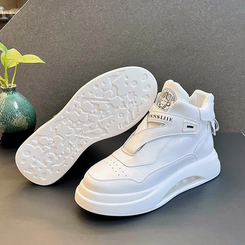 

2025Men's Shoes Fashion High-top Sneakers Street Skateboard Shoes Luxury Leather Casual Shoes for Men Ankle Boots Zapatos Hombre