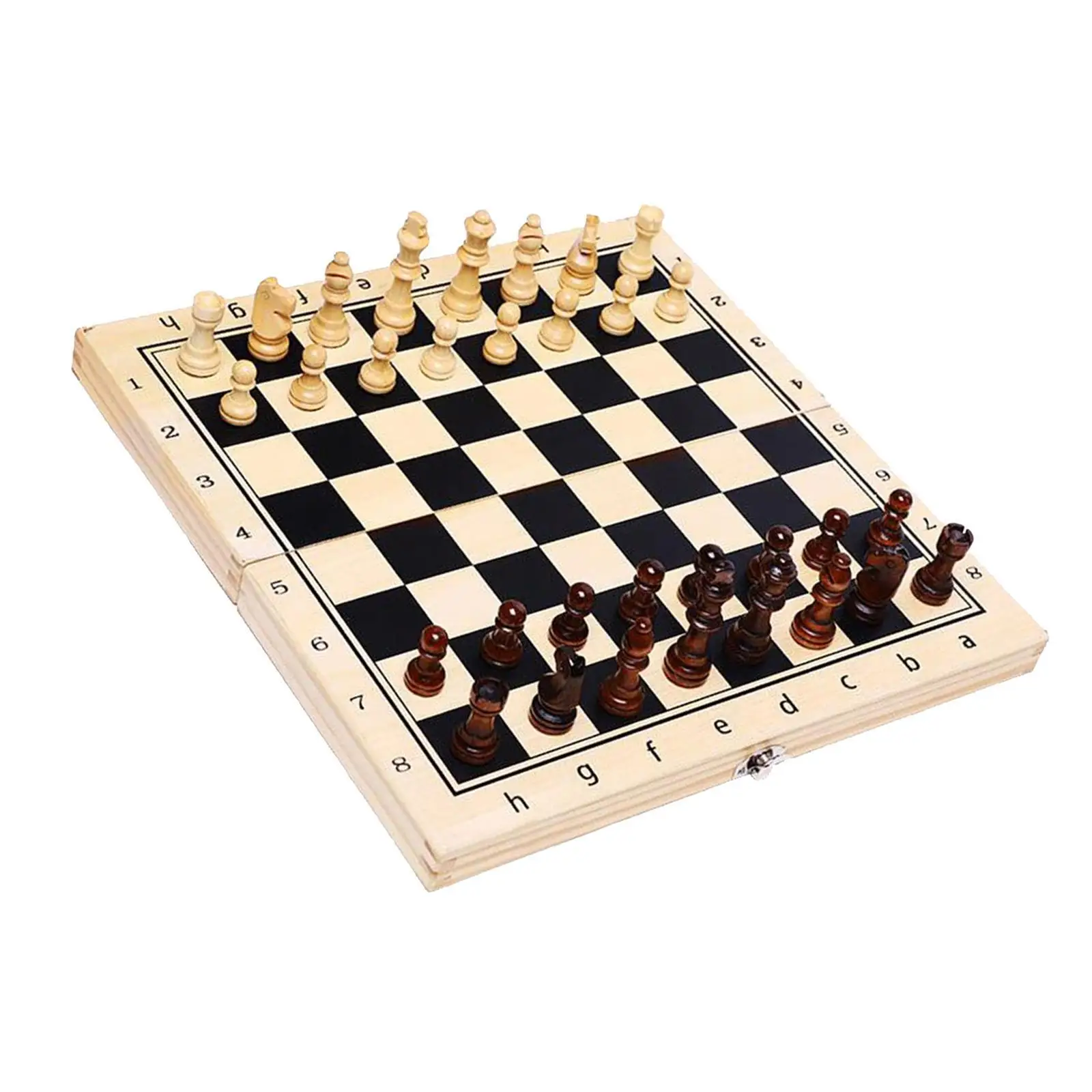 

Foldable Magnetic Chess Board Set 29x29cm Interior Storage Family Game