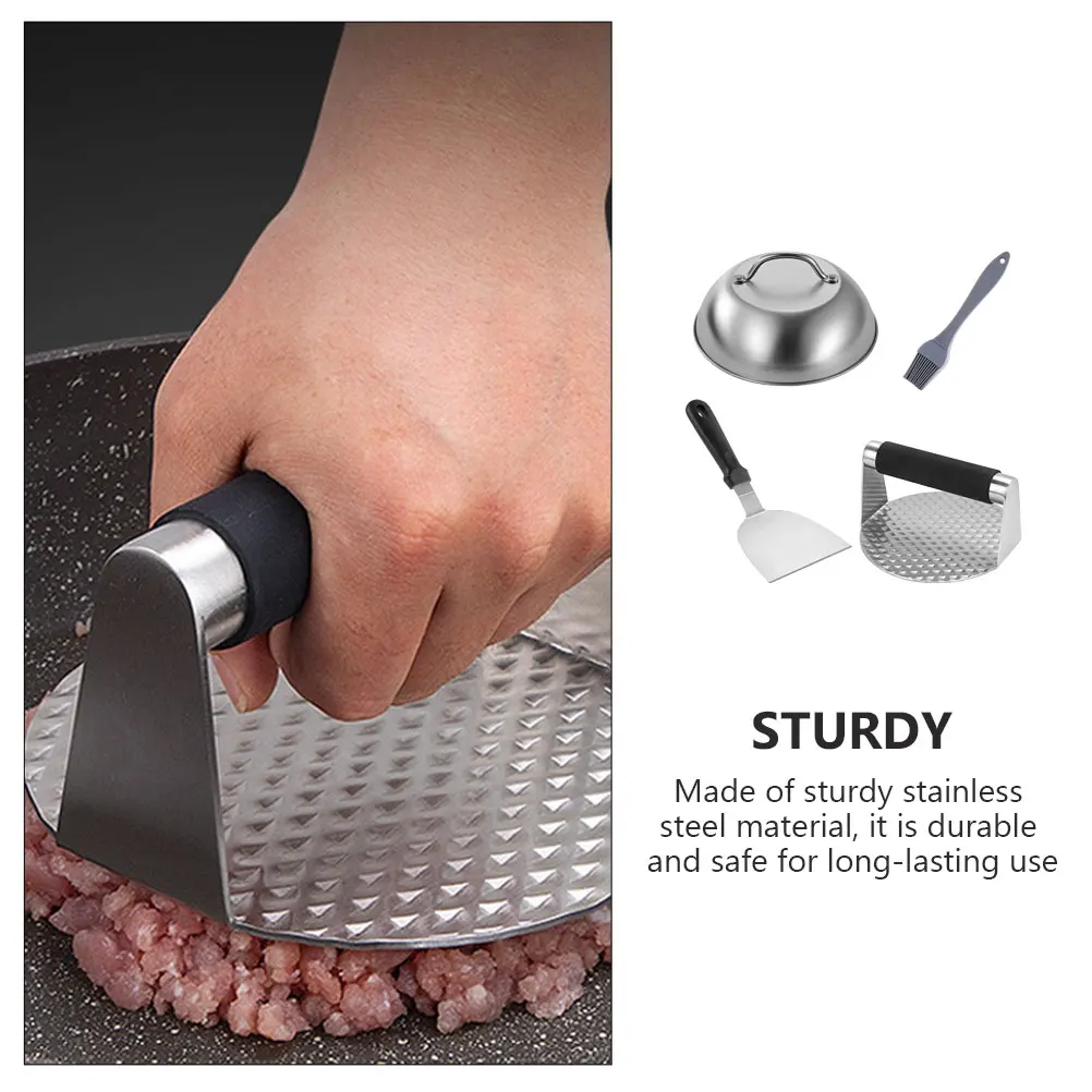 

Hamburger Meat Press Set Smasher Kit Meats for Griddle Handle Burgers Barbecue Supplies