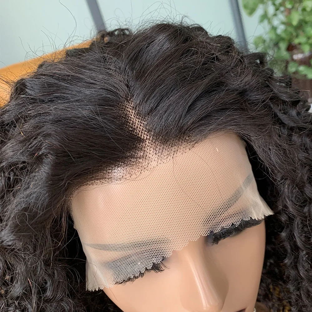 วิกผมลูกไม้แบบลอนลึก วิกผมแท้ ความหนาแน่น 200% วิกผมหยิกสำหรับผู้หญิง วิกผมลูกไม้แบบ HD 13x4 วิกผมลูกไม้แบบหยิกฟู ลดราคา