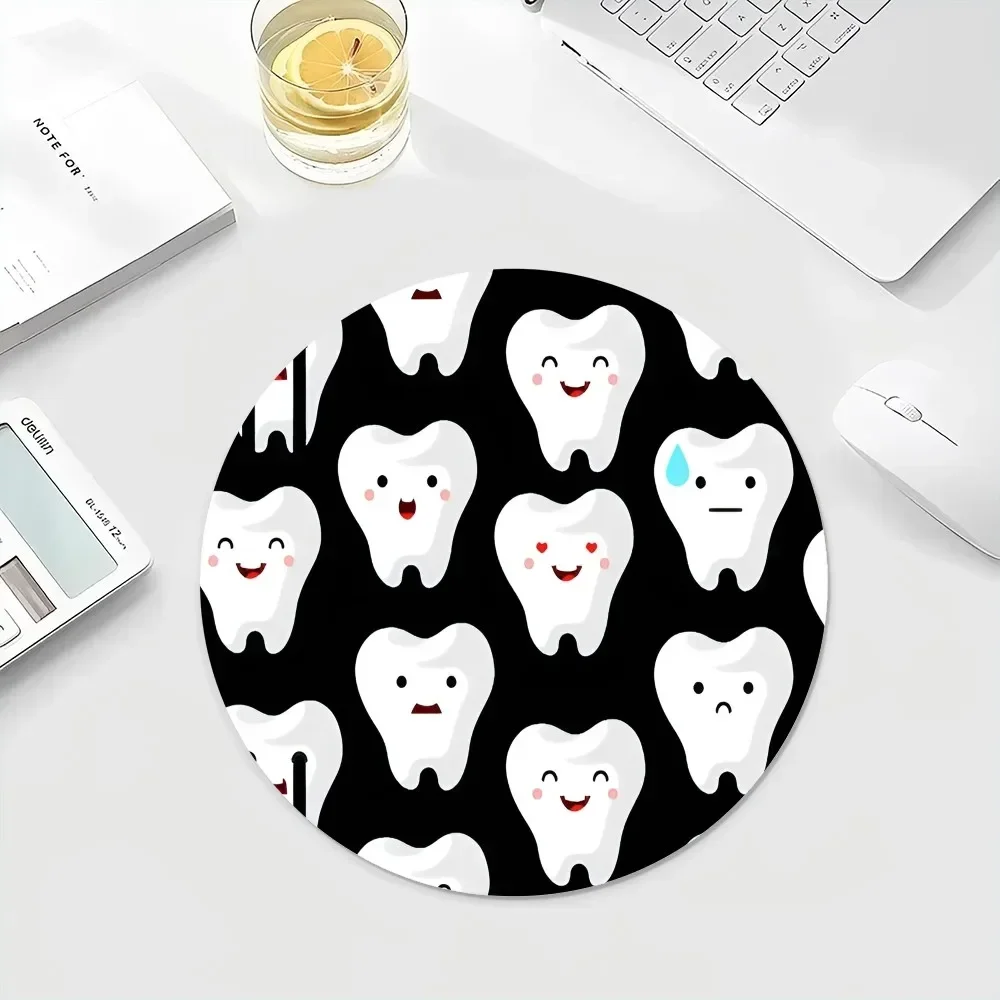 The Dentist Tooth INS Round Mouse Pad Office Computer Desk Mat Table Keyboard Big Mouse Pad Laptop Cushion Non-slip Mat