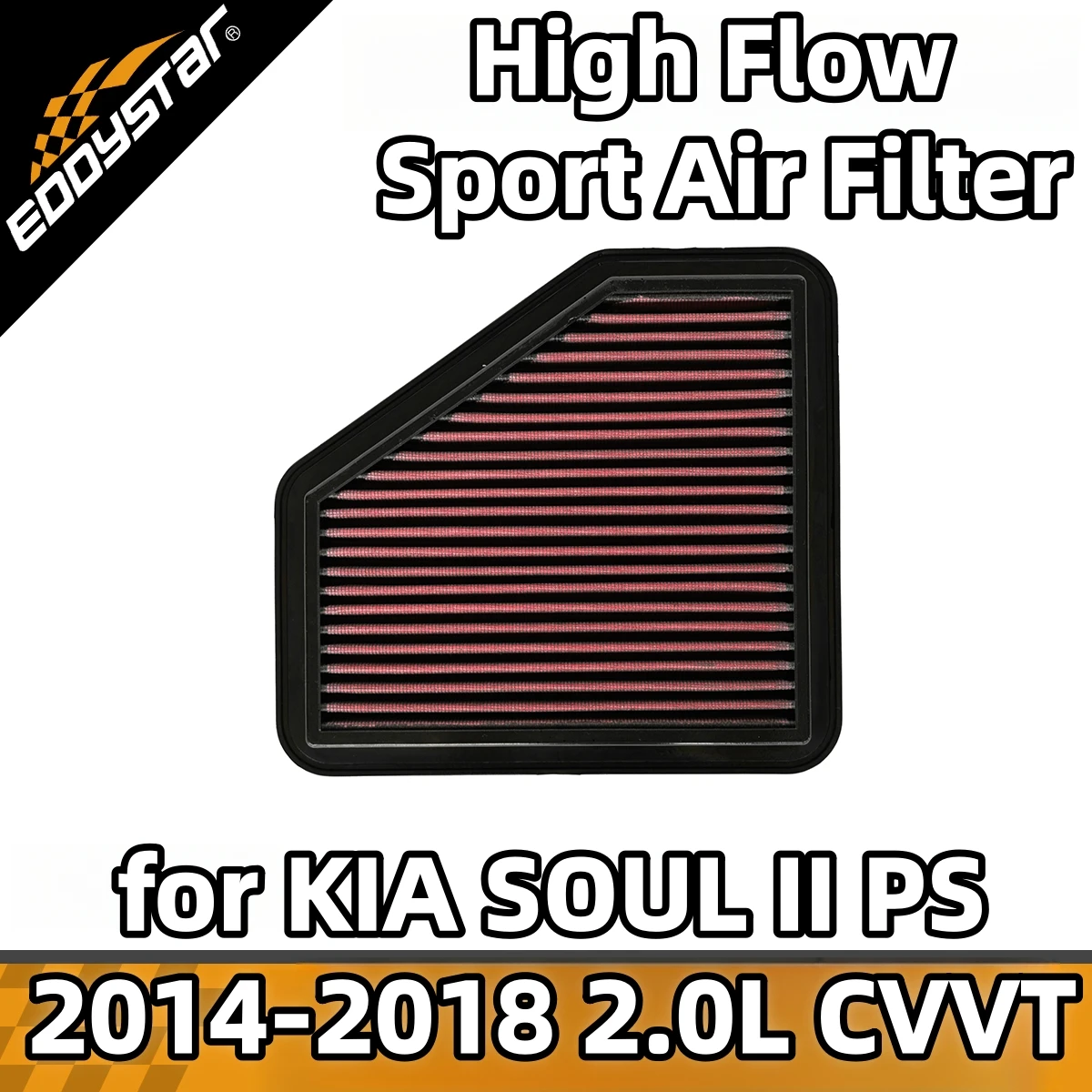 High Flow Sport Air Filter for KIA SOUL II PS 2014-2018 2.0L CVVT 113KW 154PS Washable Racing Intake Filters