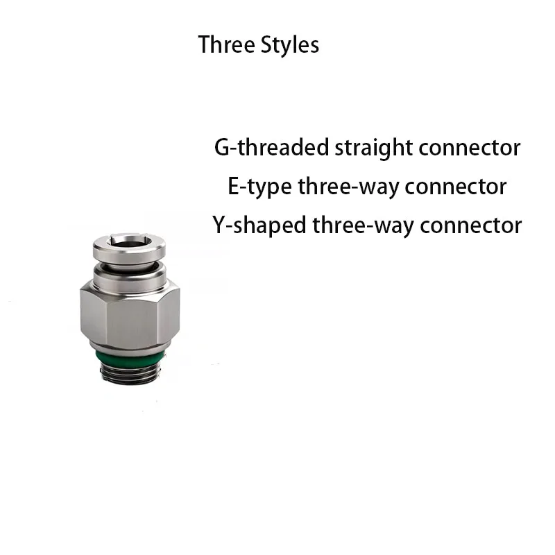 304 stainless steel pneumatic quick connector PC-G/PE/PY straight through three-way pneumatic quick connector