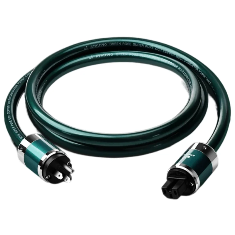 [142] Green rose single crystal copper audio power cord GB American standard CD power amplifier power cord