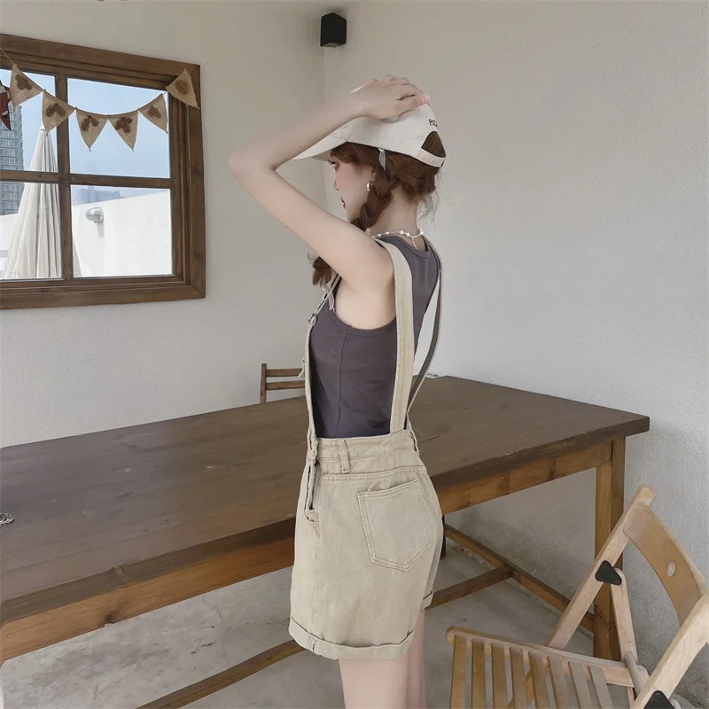 Denim Rompers Women Streetwear Summer Ulzzang High Waist Sweet Cool Macacão Feminino Fashion Casual Youth Korean Style Chic New