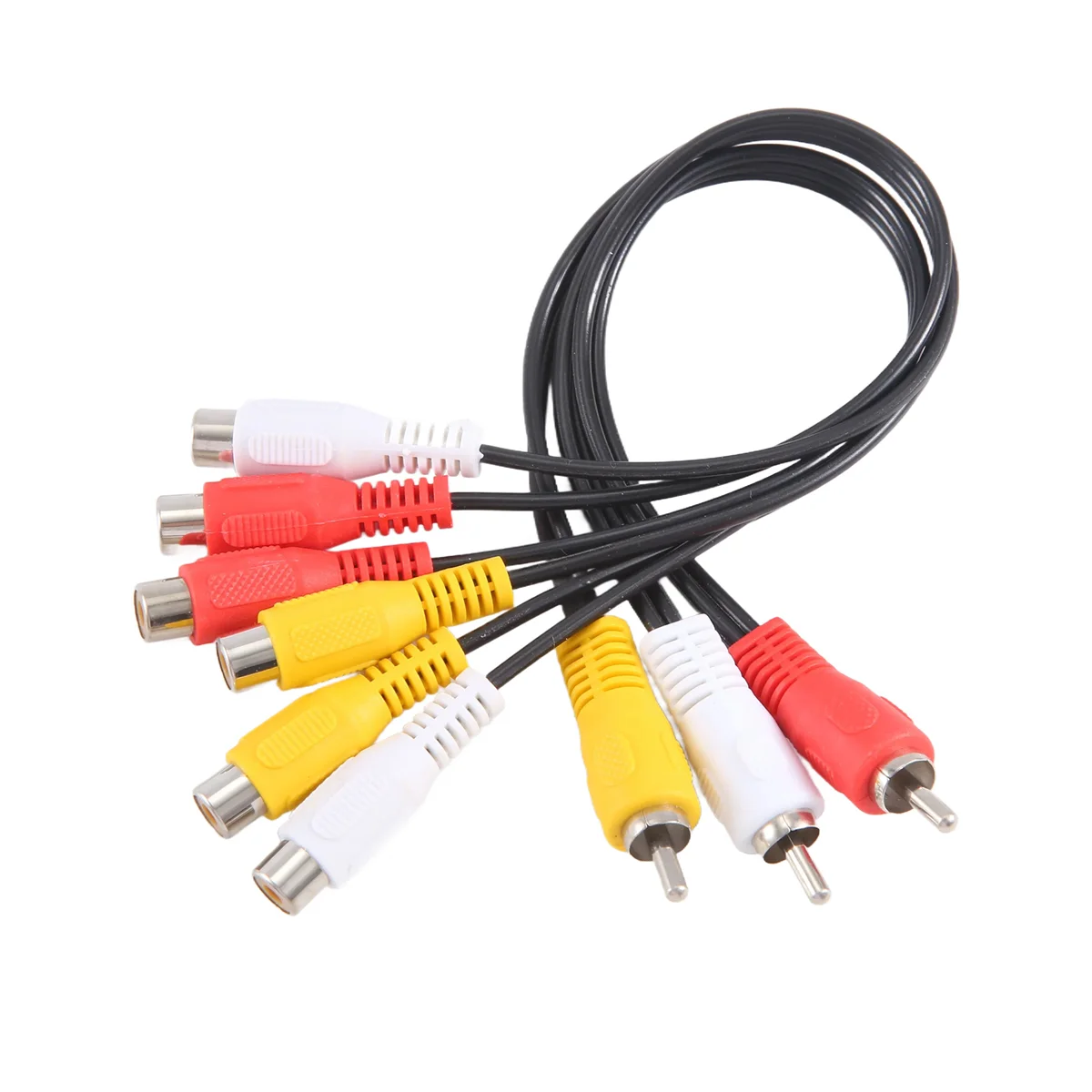 New 3 RCA Male Jack to 6 RCA Female Plug Splitter Audio Video AV Adapter Cable