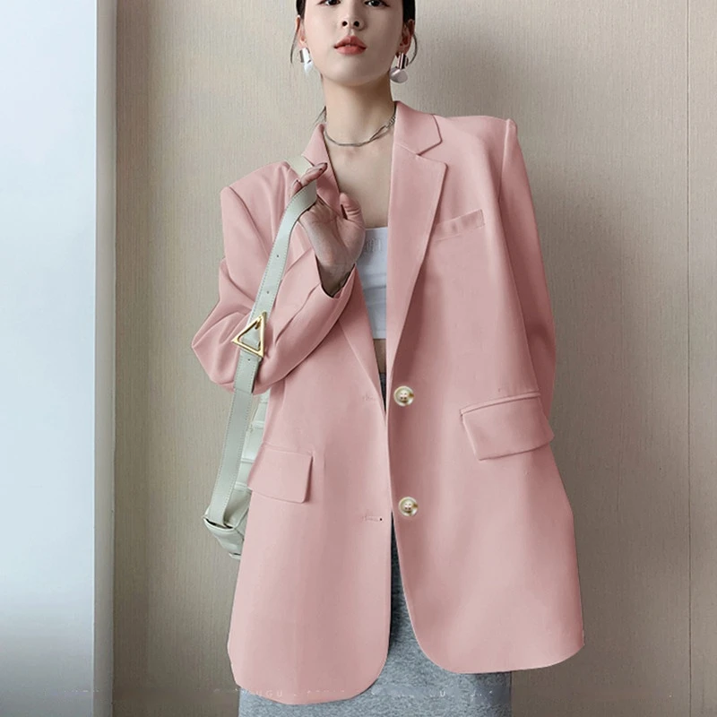 White Suit Jacket Female  2022 New Korean Version Loose Online Celebrity Casual Professional Fashion Small Suit Jacket