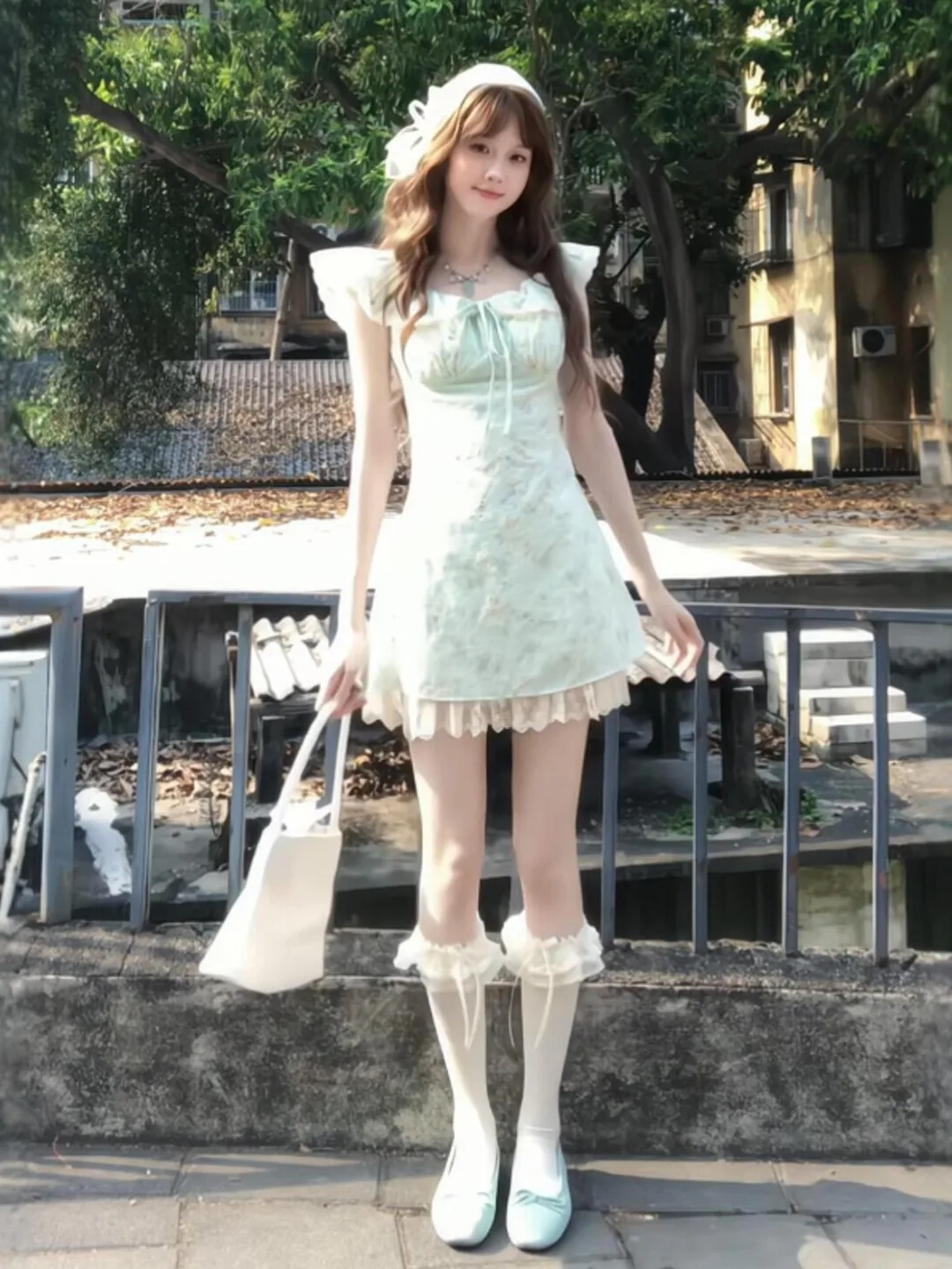 

Sweet Floral Print Dress Slim Fit Summer Gown with Puffy Sleeves Waist Cinched Short Skirt Beautiful Women's Clothing