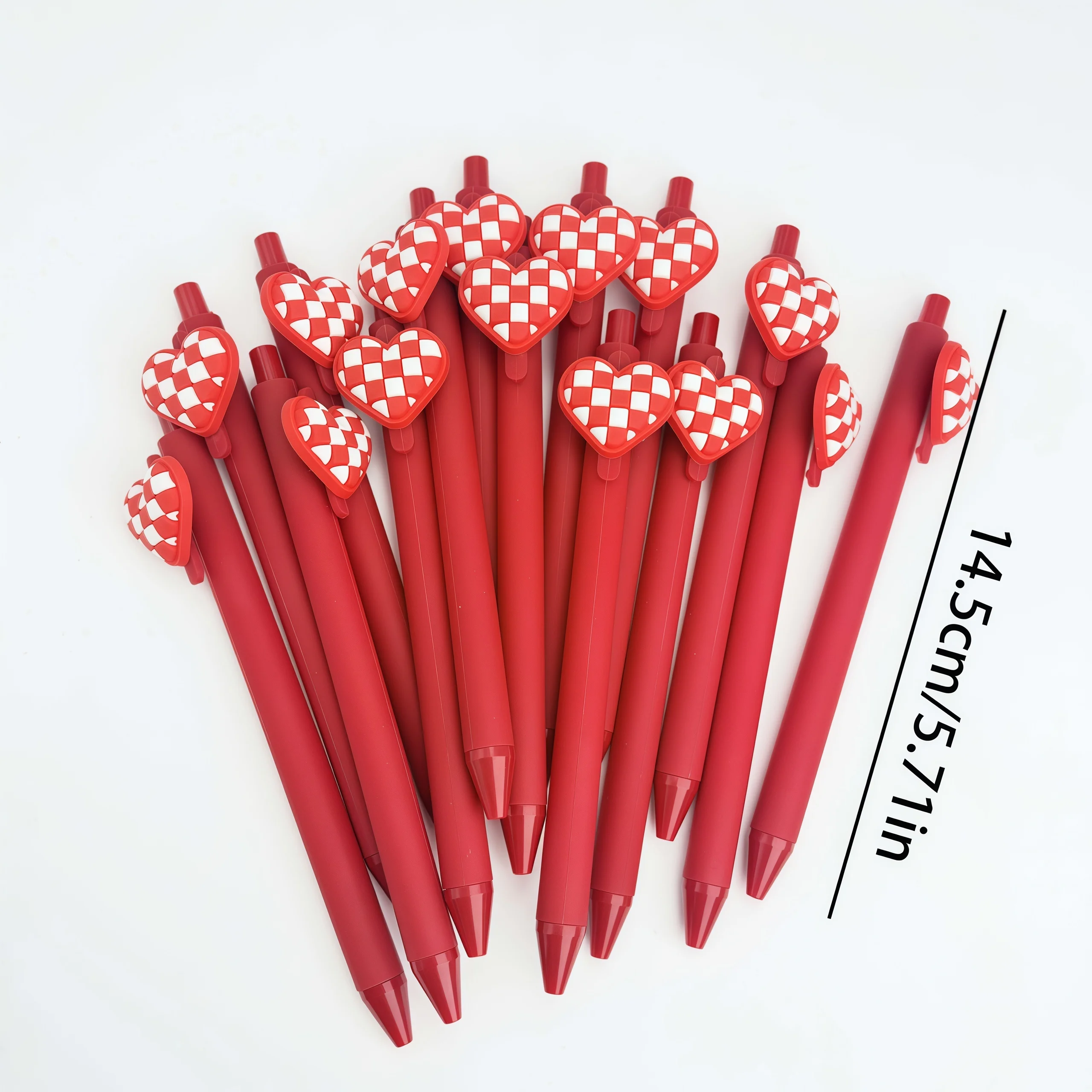 Lattice Heart-Themed Retractable Ballpoint Pen, Campus-Style Heart Ballpoint Pen for Back-To-School Season