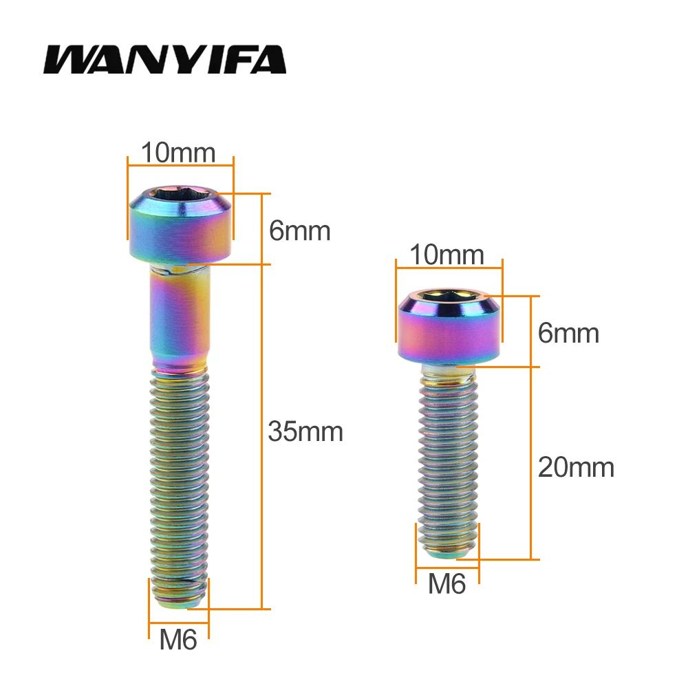 Wanyifa Bicycle Screw M6x20 35mm Titanium Bolt Column Head Mountain Bicycle Brake Handle Fixing Accessory