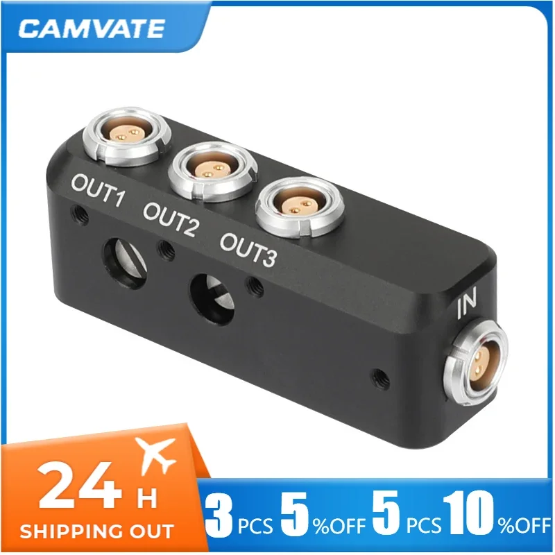 CAMVATE 1 Lemo 0B 2-Pin Female Converts To 3 Lemo 0B 2-pin Power Splitter Cable Adapter Distributor With 1/4\