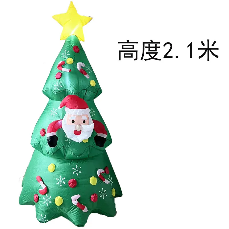 Glowing Santa Claus Christmas Tree Lights Snowman with Penguin Yard Decoration Inflatable Mold